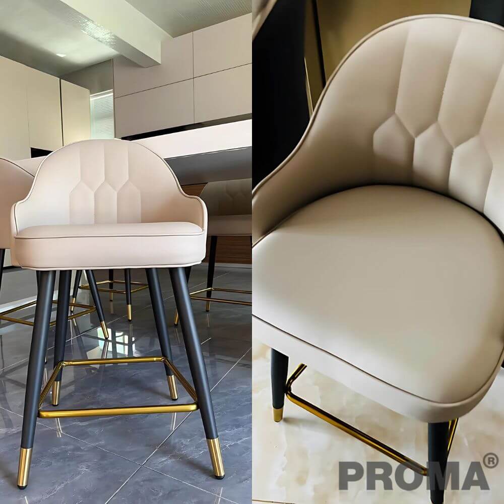  [Pre-order] เก้าอี้บาร์ทรงสูง สไตล์โมเดิร์น Proma-C-62 75 ซม. สีกากี